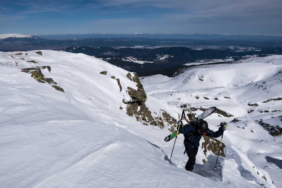Skitouren Bulgarien - Letzte Meter zum Gipfel des Goliam Kupen